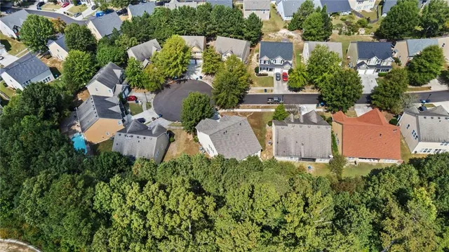 an aerial view of a house