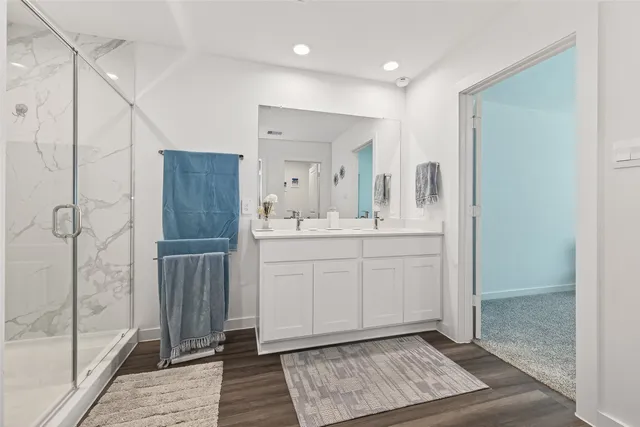 a bathroom with a shower