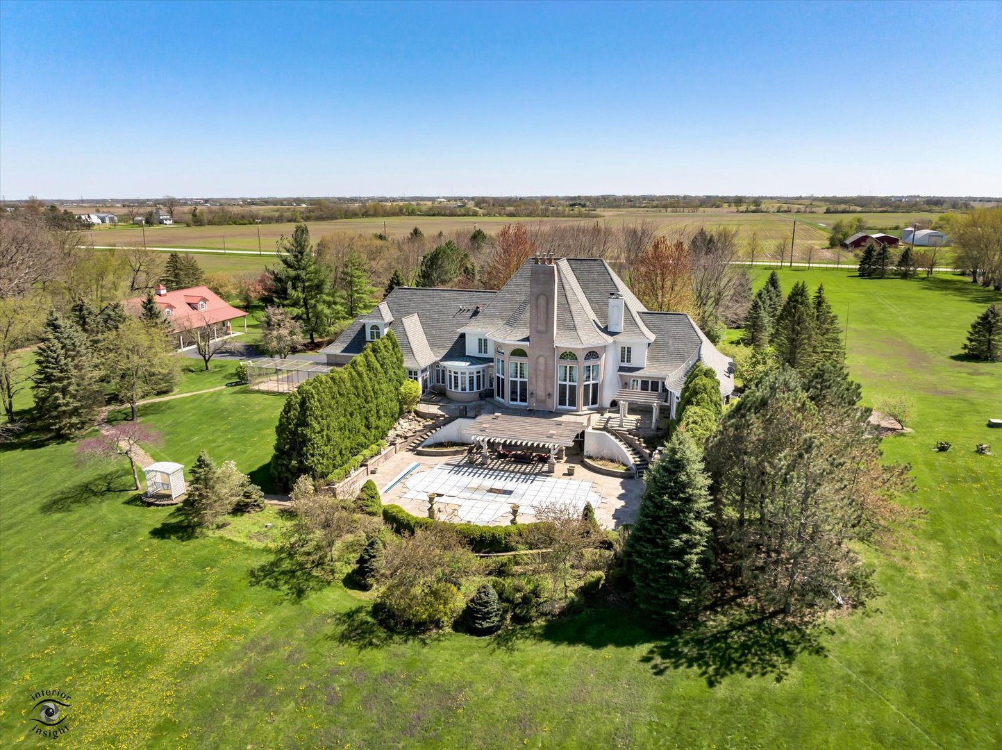 228 East Goodenow Road Beecher, IL 60401 - Photo 72 of 78 an aerial view of a house with a garden and lake view