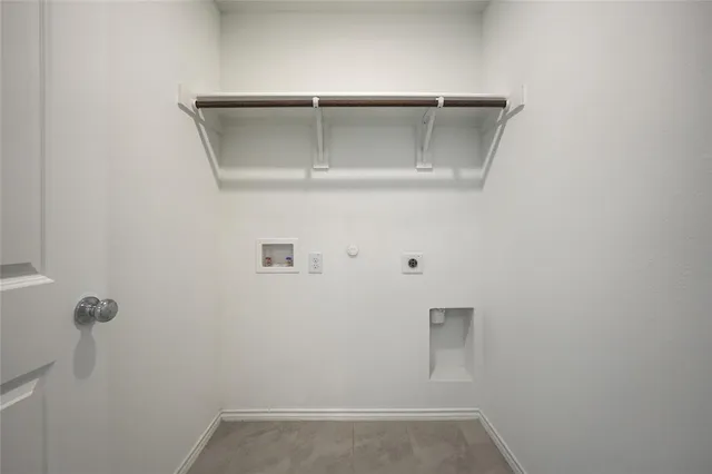 a view of small space with racks on the wall