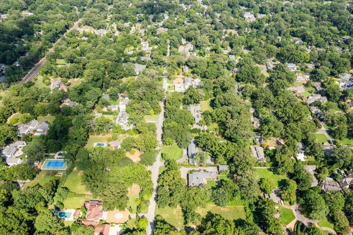 4143 Gwynne Road Memphis, TN 38117 - Photo 9 of 29 Aerial view of property and surrounding area featuring a tree filled landscape