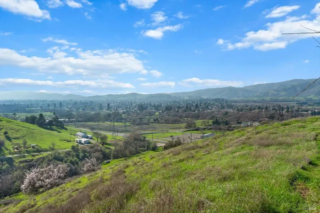 a view of city and mountain