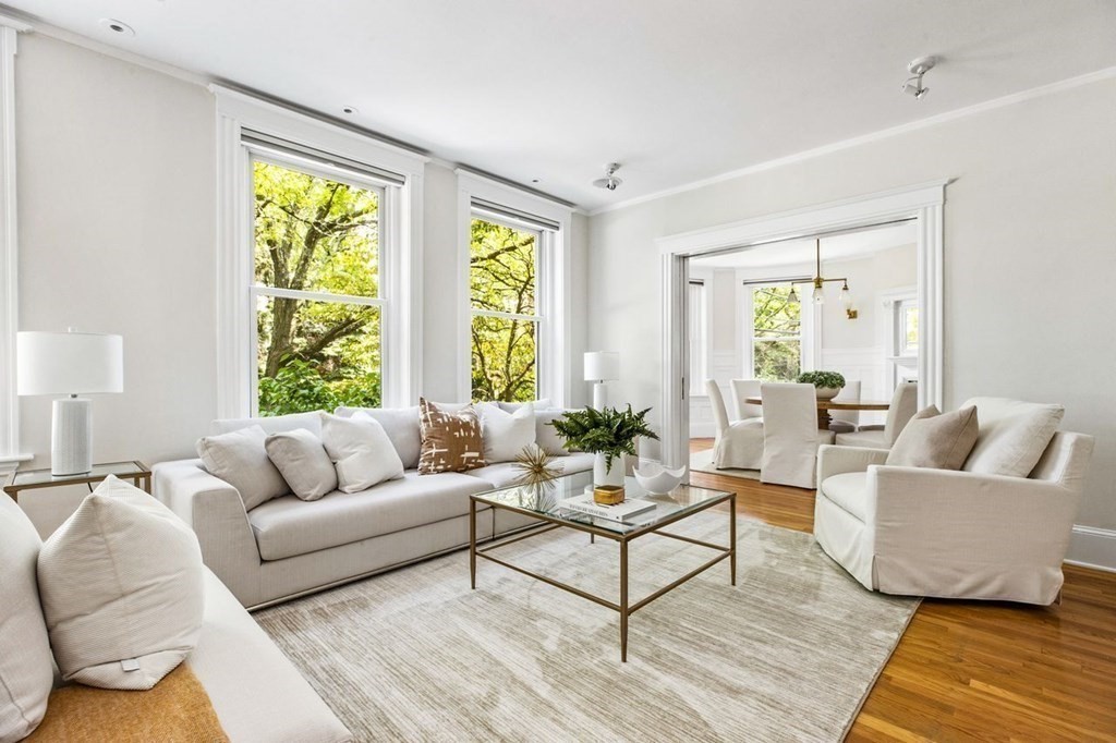 1 Clinton Path, Unit 2 Brookline, MA 02445 - Photo 3 of 28 a living room with furniture and a large window