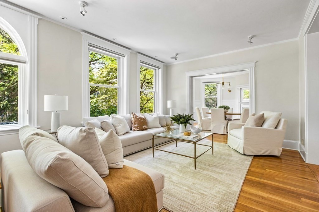 1 Clinton Path, Unit 2 Brookline, MA 02445 - Photo 4 of 28 a living room with furniture and a large window
