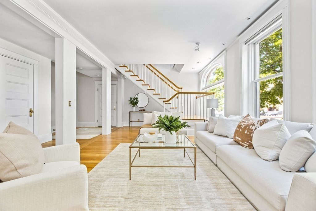 1 Clinton Path, Unit 2 Brookline, MA 02445 - Photo 6 of 28 a living room with furniture and a large window