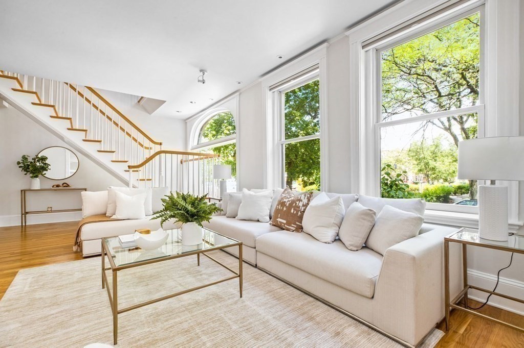 1 Clinton Path, Unit 2 Brookline, MA 02445 - Photo 7 of 28 a living room with furniture and a large window