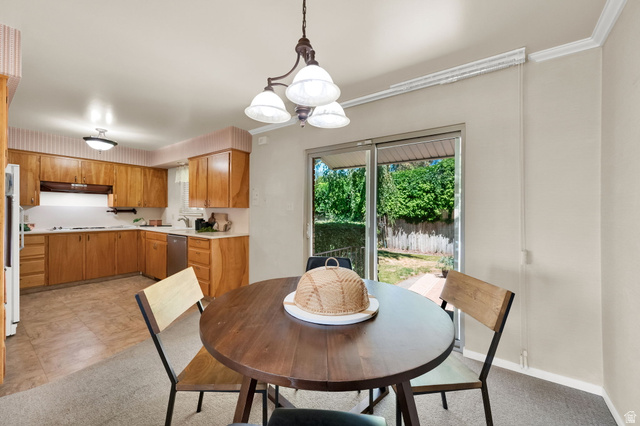 1783 South 500 East Bountiful, UT 84010 - Photo 6 of 30 Dining and kitchen area, sliding door to patio