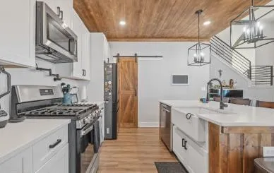 a view of a kitchen and electric equipment