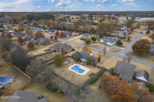 an aerial view of multiple house