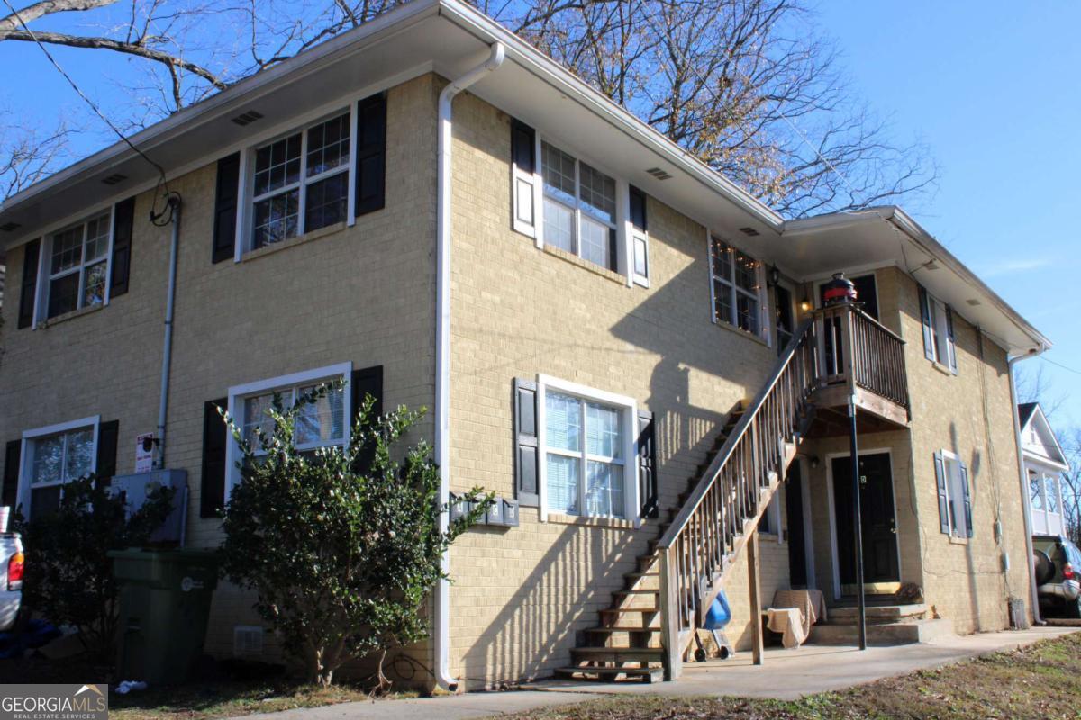 a view of buildings with many windows