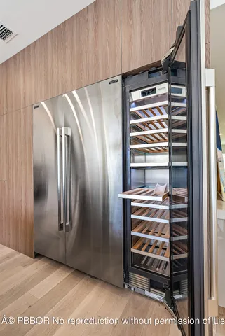 a view of a room with stairs