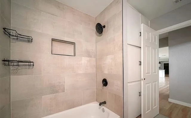 a bathroom with a shower