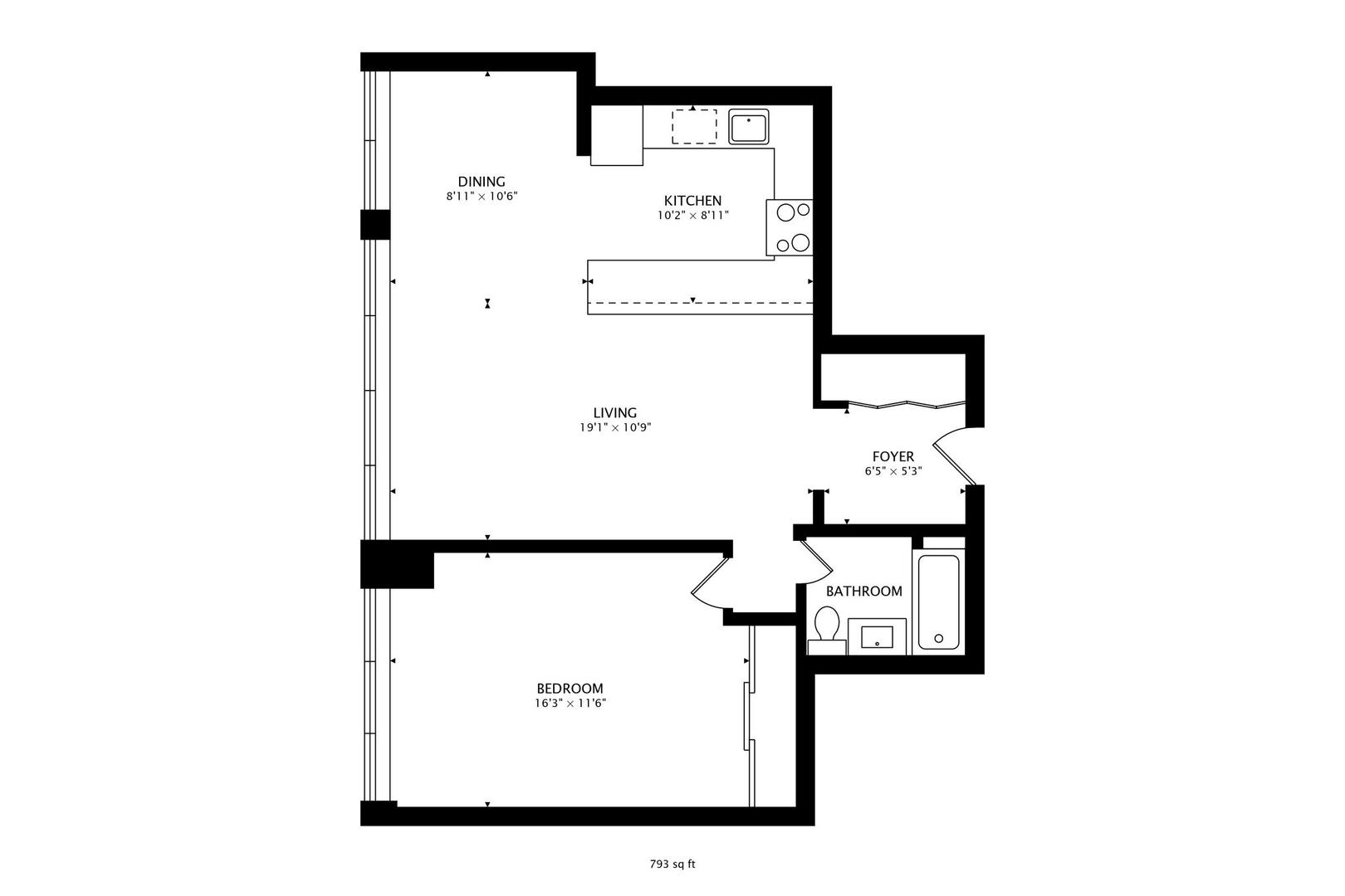 655 West Irving Park Road, Unit 5503 Chicago, IL 60613 - Photo 32 of 32 a picture of a floor plan