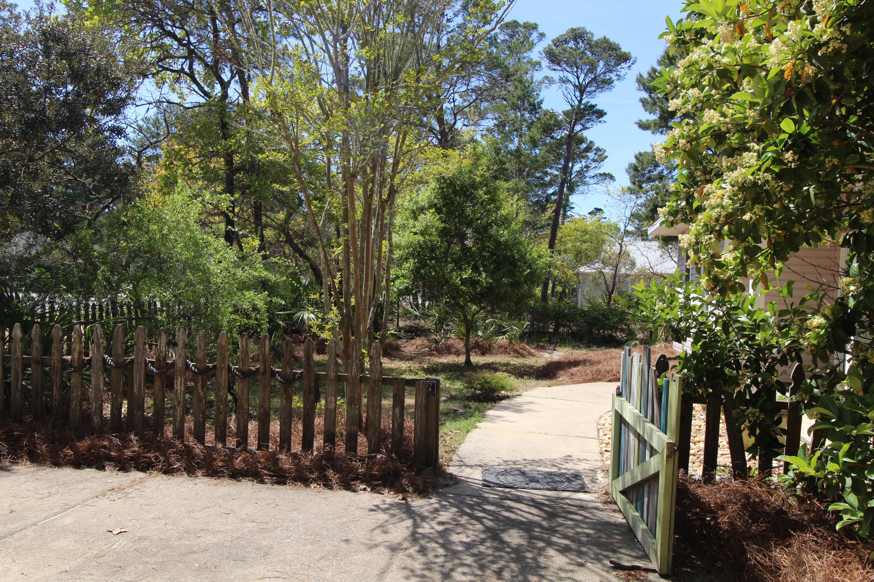 91 Walnut Street Santa Rosa Beach, FL 32459 - Photo 5 of 39 a view of backyard with wooden fence