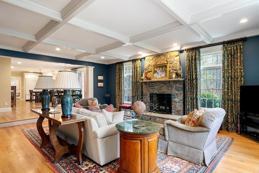 81 Pine Street Dover, MA 02030 - Photo 16 of 40 a living room with furniture large window and fireplace