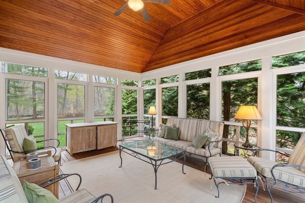 81 Pine Street Dover, MA 02030 - Photo 18 of 40 a outdoor living space with furniture and garden view