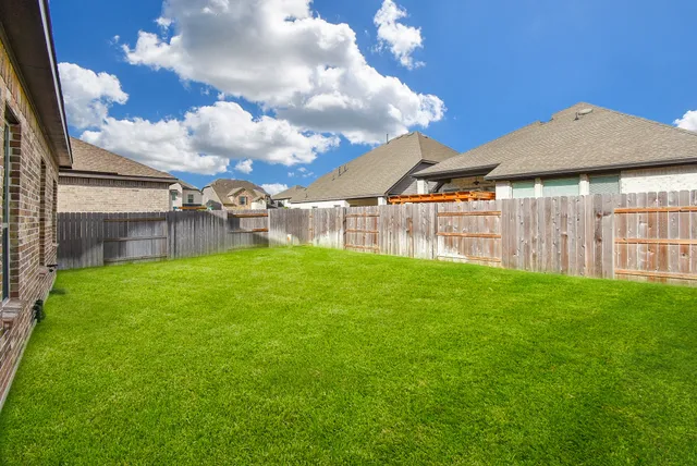 a view of a backyard with a garden and plants
