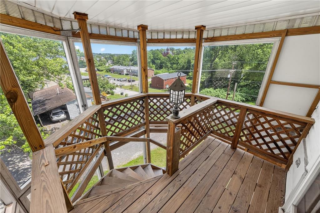 24 Shady Avenue Burgettstown, PA 15021 - Photo 45 of 50 Exterior/ enclosed wooded spiral staircase to 3rd floor apartment.