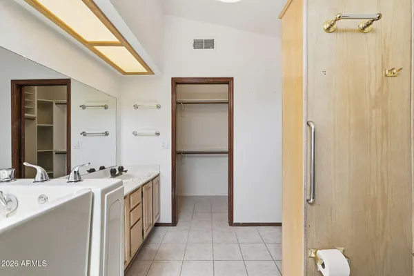 a close view of closet