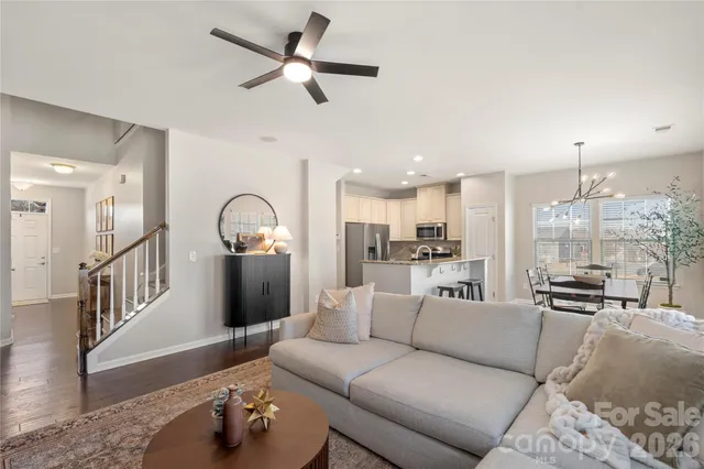 a living room with furniture