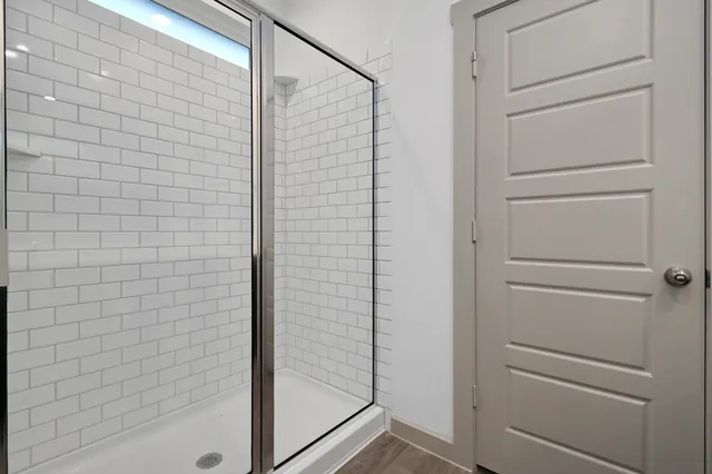 a bathroom with a shower