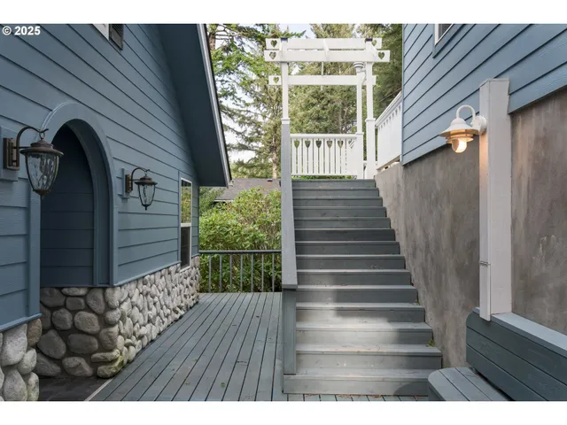 a view of wooden door