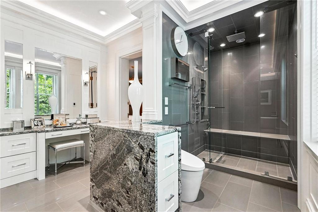 400 Devonshire Street Pittsburgh, PA 15213 - Photo 28 of 49 a bathroom with a granite countertop sink toilet and shower