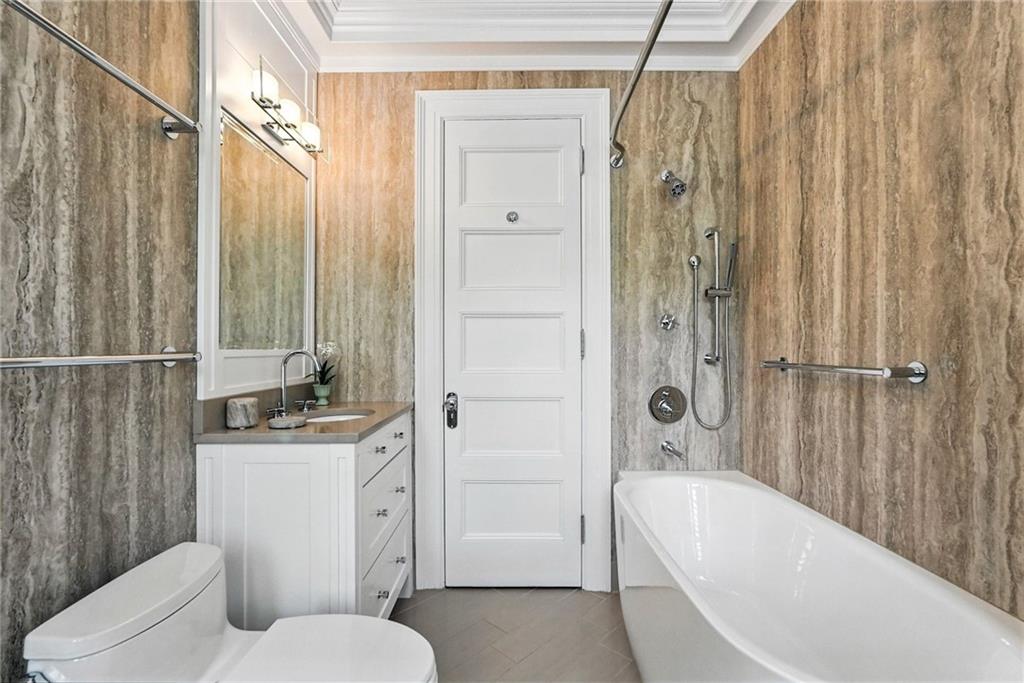 400 Devonshire Street Pittsburgh, PA 15213 - Photo 38 of 49 a bathroom with a sink a toilet and shower