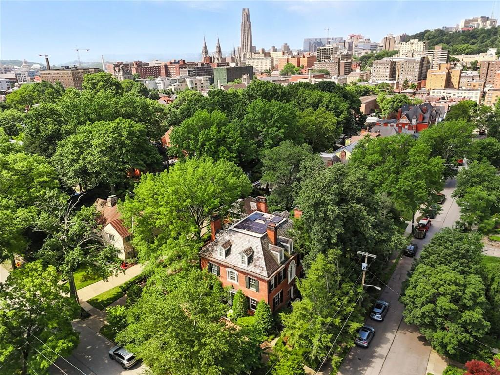 400 Devonshire Street Pittsburgh, PA 15213 - Photo 4 of 49 an aerial view of residential house with outdoor space and trees all around
