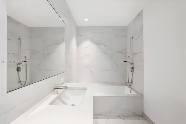 a view of a room with a large window