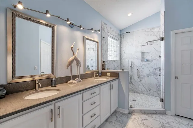 a bathroom with a shower