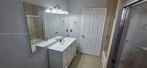 a bathroom with a shower