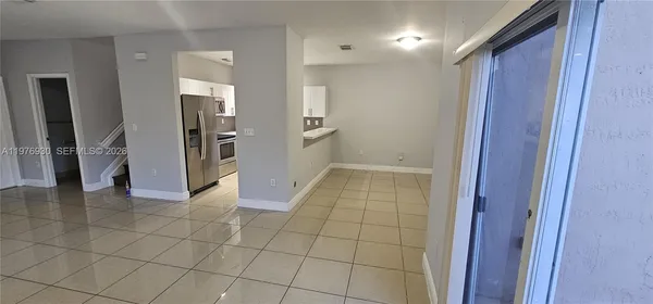 a view of a glass door