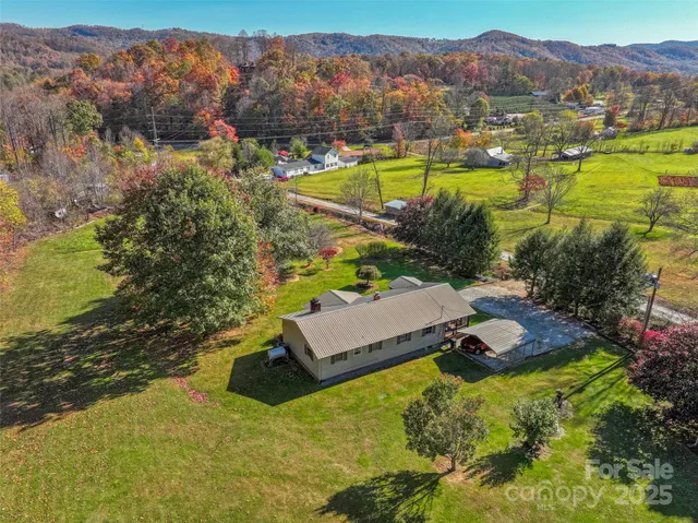 a view of a swimming pool with a mountain view