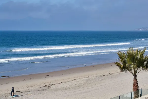 a view of beach and ocean
