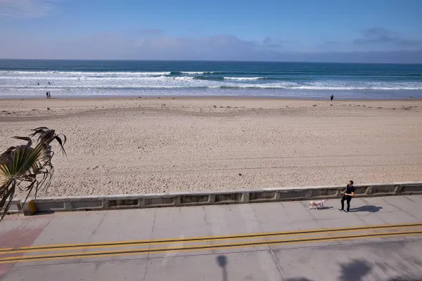 a view of a terrace with seating area