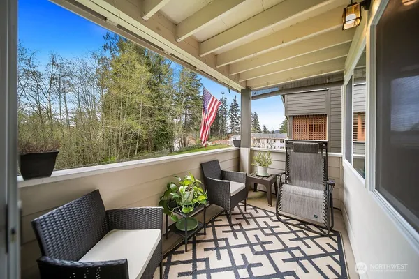 a outdoor living space with furniture