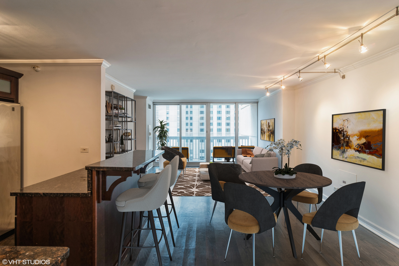 545 North Dearborn Street, Unit 1506 Chicago, IL 60654 - Photo 5 of 15 a view of a dining room with furniture and window