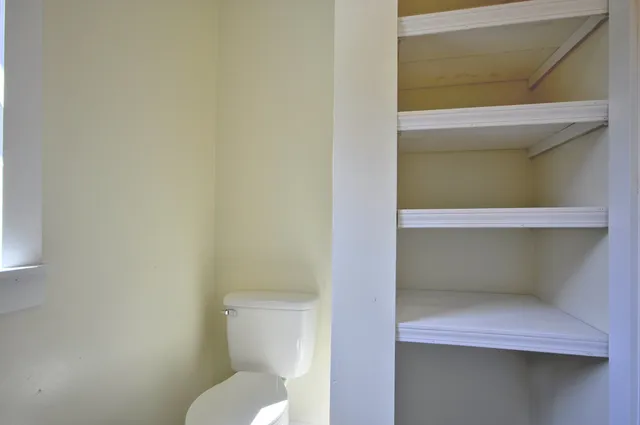a bathroom with a toilet
