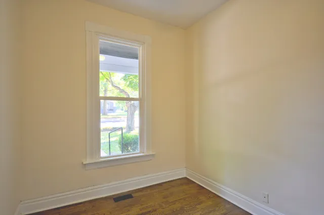 an empty room with a window