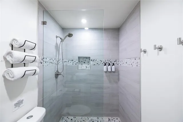 a bathroom with a shower