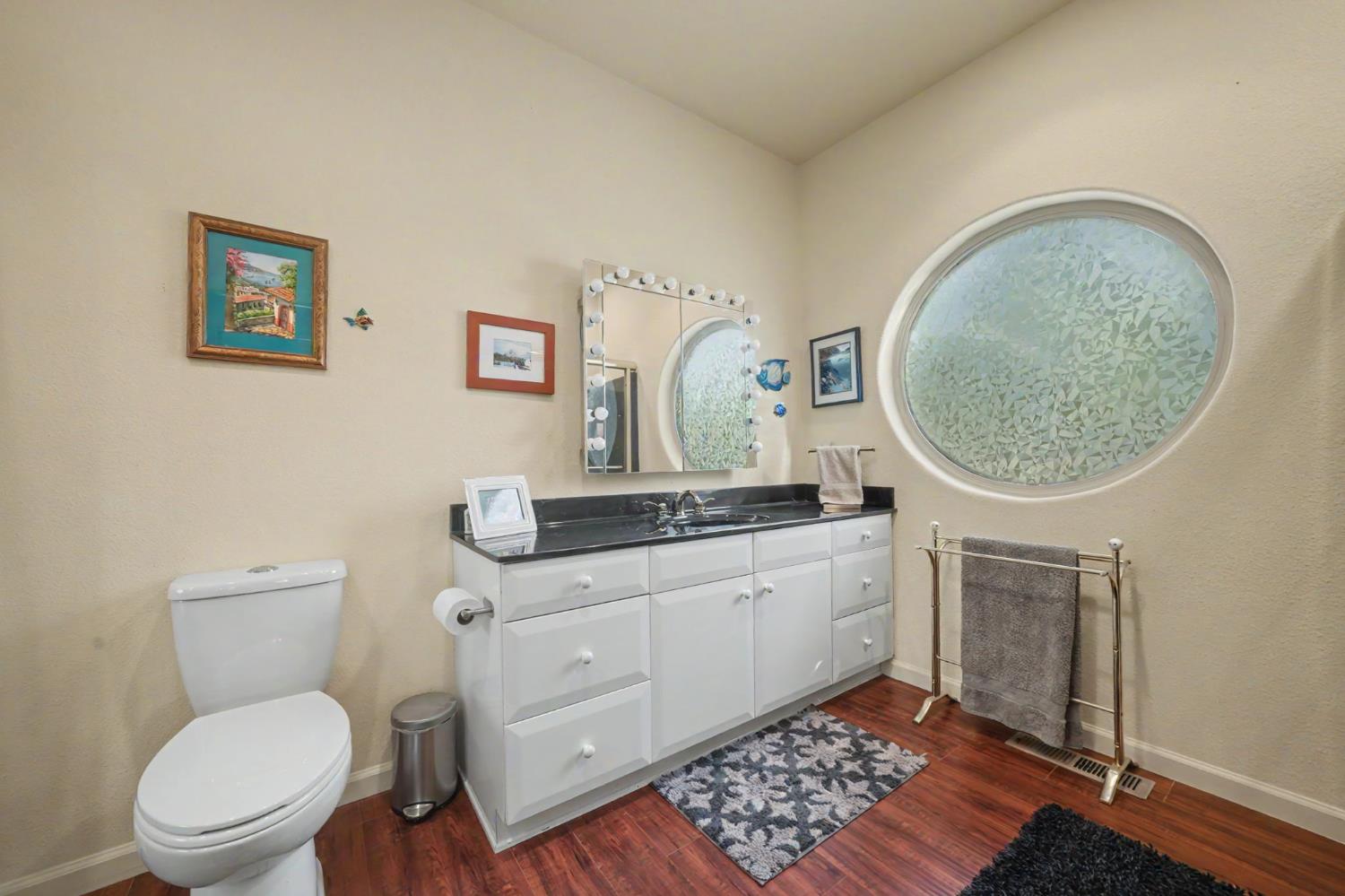 12091 Mierkey Road Jackson, CA 95642 - Photo 63 of 87 a bathroom with a toilet a sink and mirror