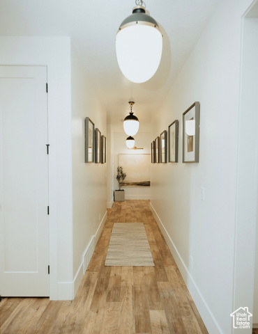 1577 North 1350 E Street, Unit 1 Mapleton, UT 84664 - Photo 4 of 15 Hallway featuring light wood-style flooring and baseboards