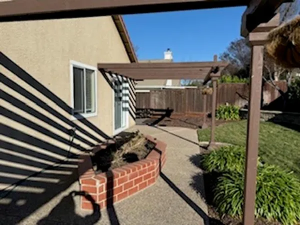 a view of porch with seating space