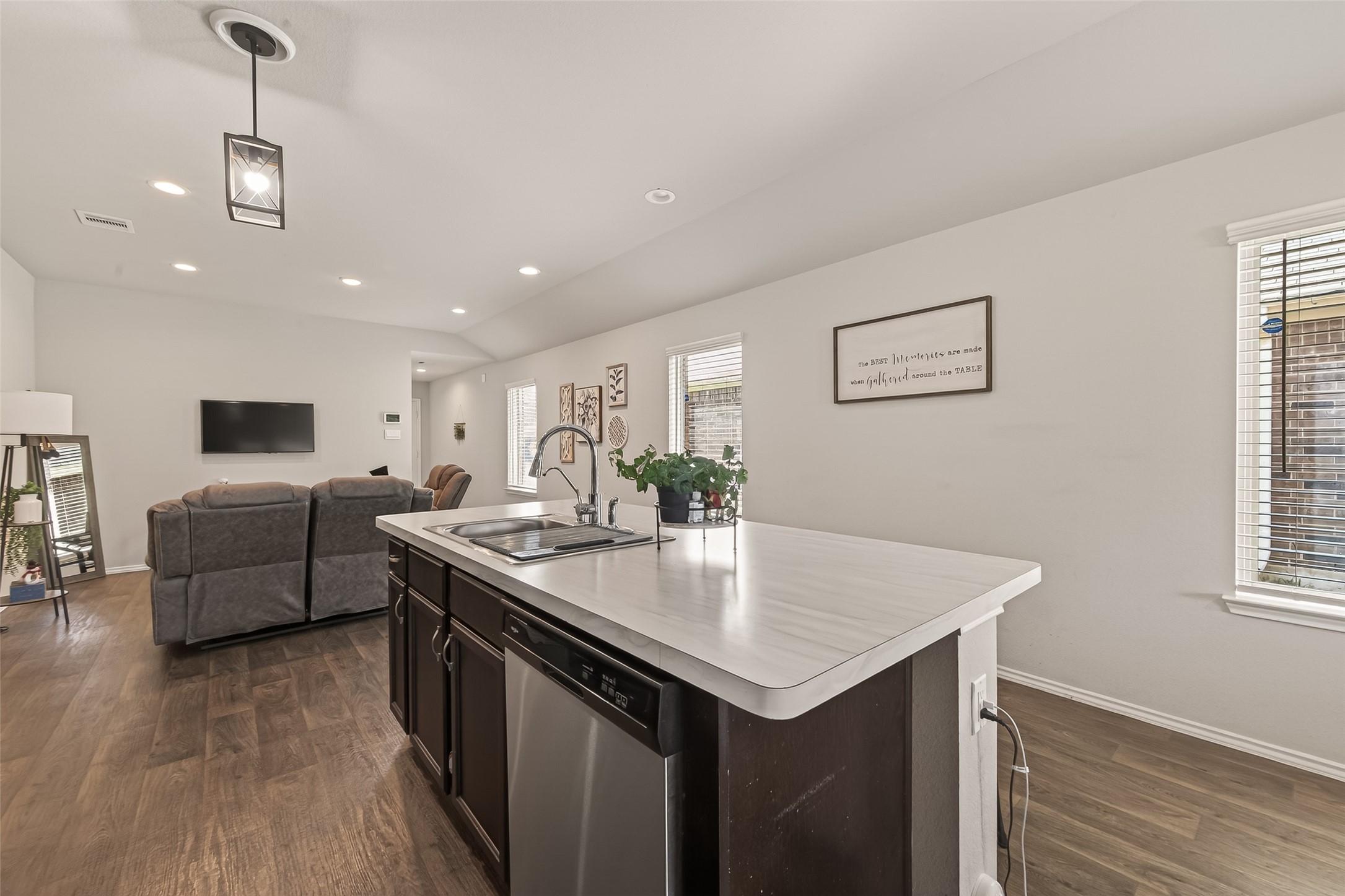 2407 Hartsel Frst Trail Spring, TX 77373 - Photo 12 of 26 a view of kitchen island sink refrigerator and window