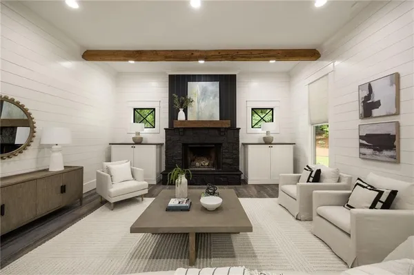 a kitchen with granite countertop a sink and appliances