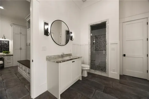 a view of a swimming pool with a yard