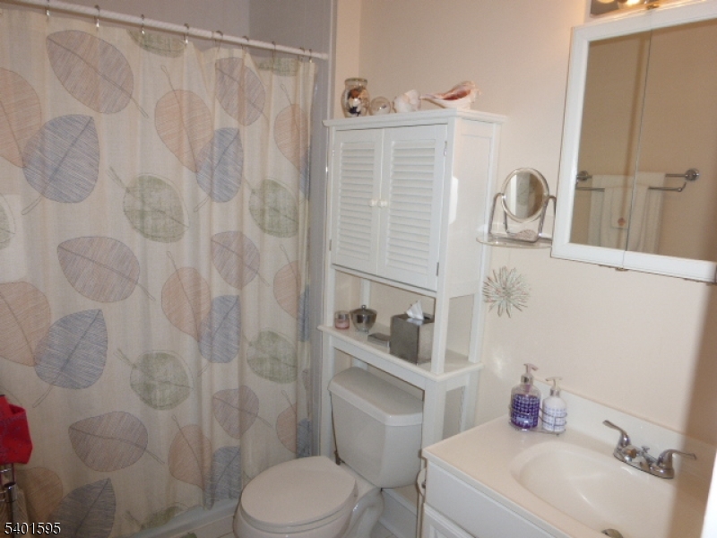 18 Sherman Avenue, Unit B Morris Plains, NJ 07950 - Photo 21 of 24 a bathroom with a sink a toilet and shower curtain