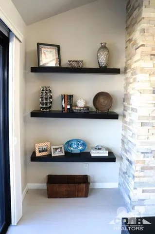 a view of table with shelf