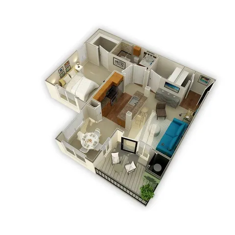 a living room with furniture